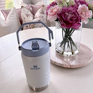 NEVER USED: 40oz stanley ice flow flip straw jug (grey/blue)
